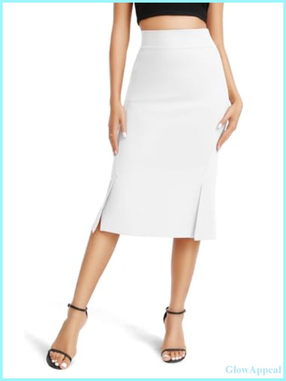 Stretch High Waist Fishtail Pencil Skirt with Slit